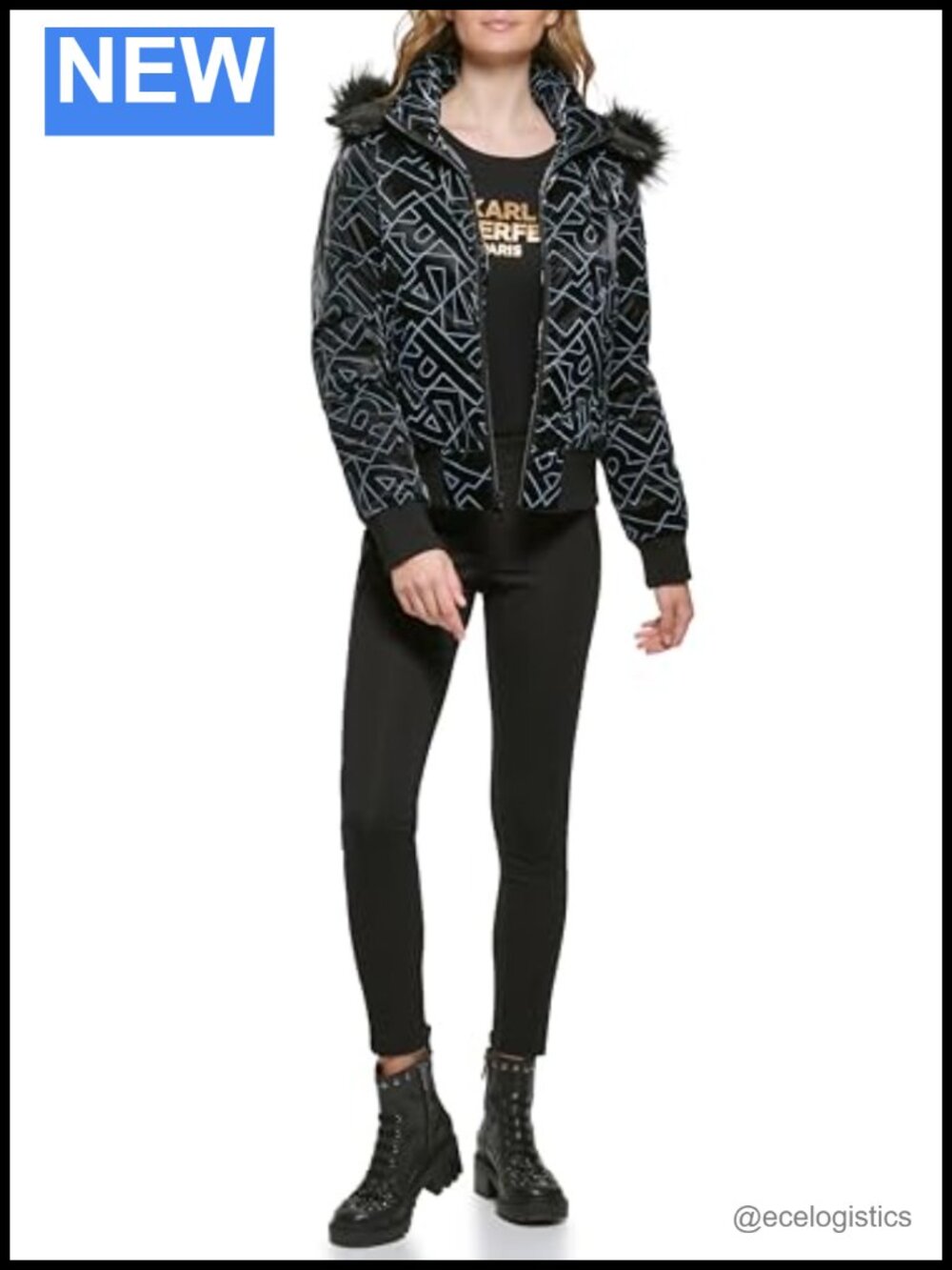 Quilted Puffer Jacket Women Short Water Resistant Faux Fur Trim